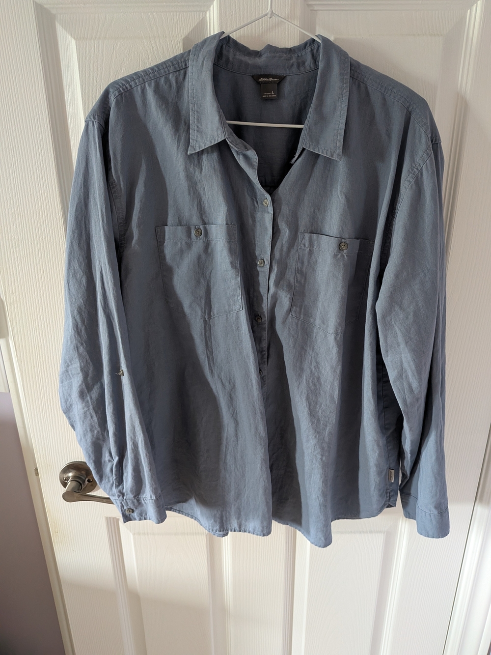 Eddie Bauer Lightweight Button-Front Shirt Jacket in Slate Blue
